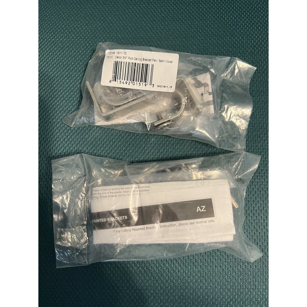 3/4" Rod Ceiling Bracket Pair New (2 Pairs) Satin Nickel
